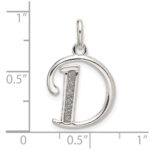 Sterling Silver Polished Glitter Enamel Letter D Initial Charm - Image 4