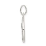 Sterling Silver Polished Glitter Enamel Letter O Initial Charm - Image 2