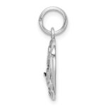 Sterling Silver Rhodium-plated Pink & White CZ #1 Grandma Pendant - Image 2