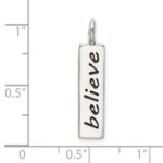 Sterling Silver Polished Enameled BELIEVE Pendant - Image 4