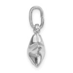 Sterling Silver Rhodium Plated Polished Puffed Star Charm - Image 2