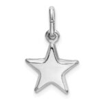 Sterling Silver Rhodium Plated Polished Star Charm - Image 3