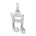 Sterling Silver Rhodium-plated Music Note Pendant - Image 3