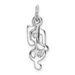 Sterling Silver Rhod-plated Polished Music Notes Charm - Image 3