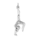 Sterling Silver Rhodium-plated Polished Gymnast Pendant - Image 3