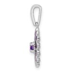 Sterling Silver Rhodium-plated Amethyst and Enamel Pendant - Image 2