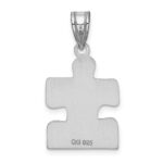 Sterling Silver Rhod-plated Enameled Autism Puzzle Piece Pendant - Image 3