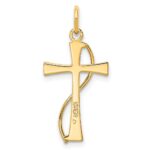 Sterling Silver Gold Tone & CZ Cross Pendant - Image 3