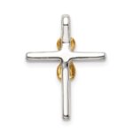 Sterling Silver & Gold Tone CZ Cross Chain Slide - Image 3
