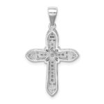 Sterling Silver Rhodium-plated Polished CZ Passion Cross Pendant - Image 3