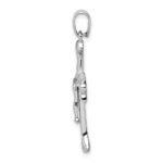 Sterling Silver Rhodium Plated Crucifix Pendant - Image 2