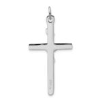 Sterling Silver Platinum-plated Textured Crucifix Cross Pendant - Image 3