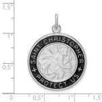 Sterling Silver Platinum-plated Enamel St. Christopher Medal - Image 4