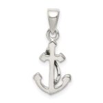 Sterling Silver Polished Anchor Pendant - Image 3