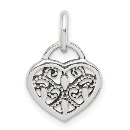 Sterling Silver Antique Heart Charm