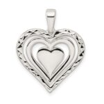 Sterling Silver Diamond-cut Heart Pendant - Image 3