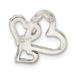 Sterling Silver Rhodium-plated & Rose Tone Heart Chain Slide - Image 3