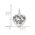 Sterling Silver Enamel MY FAMILY Heart Charm - Image 4