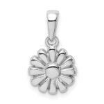 Sterling Silver Rhodium Plated Flower Pendant