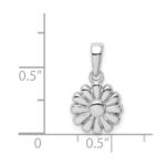 Sterling Silver Rhodium Plated Flower Pendant - Image 4