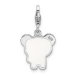 Sterling Silver Rhodium-plated Enameled Panda w/Lobster Clasp Charm - Image 3