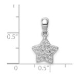Sterling Silver Rhodium-plated CZ Star Pendant - Image 4