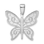 Sterling Silver Rhodium-plated Butterfly Pendant