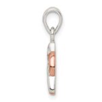 Sterling Silver Trinty Knot and Rose Tone Heart Pendant - Image 2