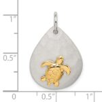 Sterling Silver Gold-Tone Turtle Brushed Pendant - Image 4