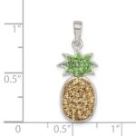 Sterling Silver RH-pltd Yellow/Green Preciosa Crystal Pineapple Pendant - Image 4