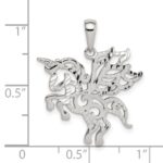 Sterling Silver Diamond-cut Unicorn Pendant - Image 4