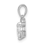 Sterling Silver Rhodium Plated CZ Owl Pendant - Image 2