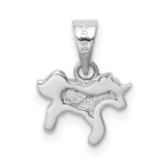 Sterling Silver RH-plated Multi-color Enameled Unicorn Children's Pendant - Image 3