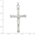 Sterling Silver Polished Crucifix Pendant - Image 4