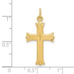 Sterling Silver Gold Tone Diamond-Cut Cross Pendant - Image 4