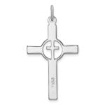 Sterling Silver Platinum-plated & Gold Tone Cross Pendant - Image 3