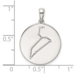 Sterling Silver Rhodium-plated & CZ Leo Zodiac Pendant - Image 4