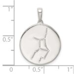 Sterling Silver Rhodium-plated & CZ Virgo Zodiac Pendant - Image 4