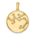 Sterling Silver Gold-plated & CZ Sagittarius Zodiac Pendant - Image 3