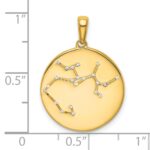 Sterling Silver Gold-plated & CZ Sagittarius Zodiac Pendant - Image 4