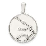 Sterling Silver Rhodium-plated & CZ Aquarius Zodiac Pendant - Image 3
