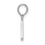 Sterling Silver Rhodium-plated Polished Block Initial -A- Pendant - Image 2