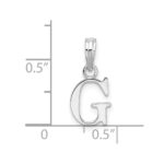 Sterling Silver Rhodium-plated Polished Block Initial -G- Pendant - Image 4