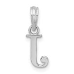 Sterling Silver Rhodium-plated Polished Block Initial -J- Pendant - Image 3