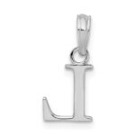 Sterling Silver Rhodium-plated Polished Block Initial -L- Pendant - Image 3