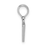 Sterling Silver Rhodium-plated Polished Block Initial -V- Pendant - Image 2