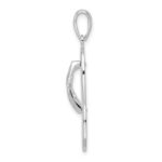 De-Ani Sterling Silver Rhodium-Plated 3D Cut-Out Dolphin Flip-flop Pendant - Image 2