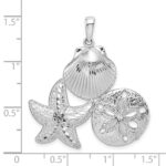 De-Ani Sterling Silver Rhodium-plated Polished and Diamond-Cut Sea Life Pendant - Image 4