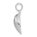 De-Ani Sterling Silver Rhodium-Plated Polished Clam Shell Pendant - Image 2
