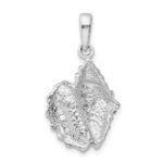 De-Ani Sterling Silver Rhodium-Plated Polished Conch Shell Pendant - Image 4